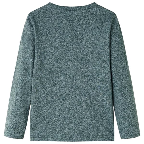T-shirt med långa ärmar för barn mörkgrön melange 140