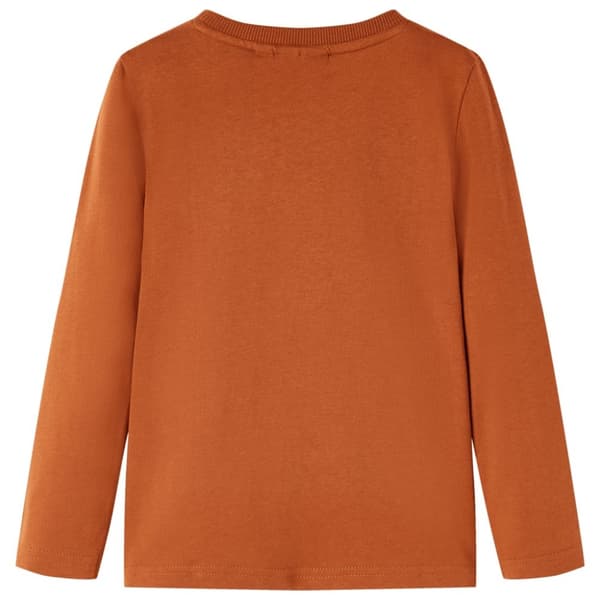 T-shirt med långa ärmar för barn stark orange 140