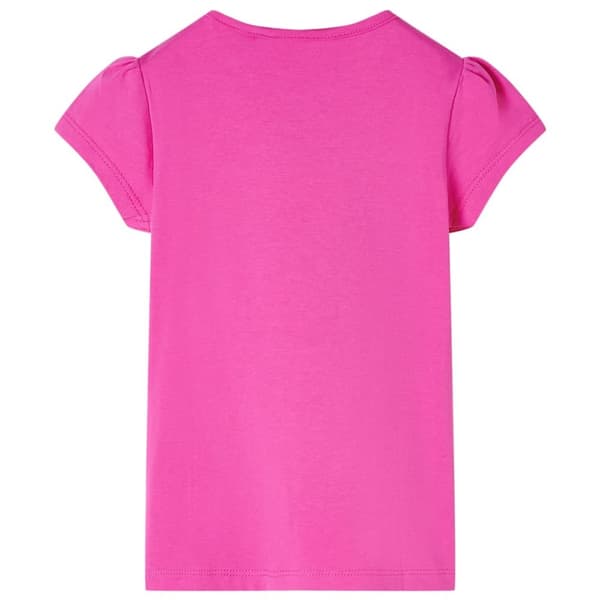 T-shirt med formade ärmar för barn mörkrosa 92