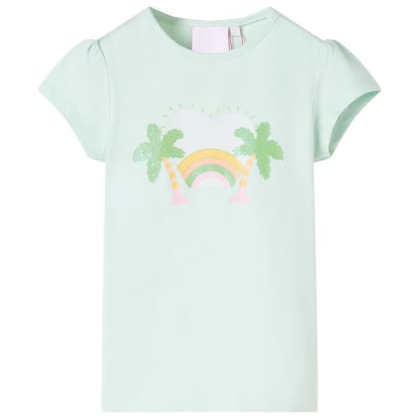 T-shirt för barn ljus mintgrön 116