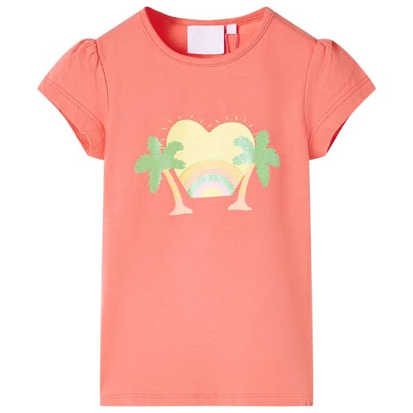 T-shirt för barn korallröd 104
