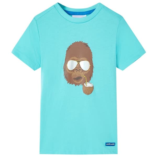 T-shirt med korta ärmar för barn aqua 116