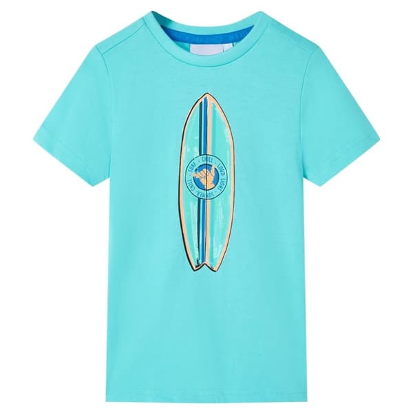 T-shirt med korta ärmar för barn aqua 128