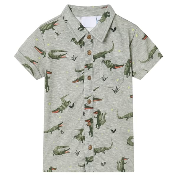 Barnskjorta ljus khaki melange 104