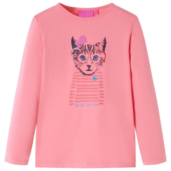 T-shirt med långa ärmar för barn rosa 140