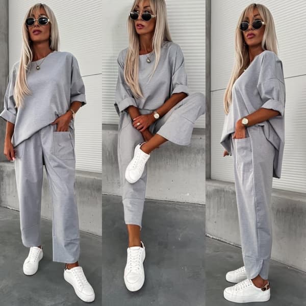 Oversize set med byxor och blus - flera färger - one size 38-44