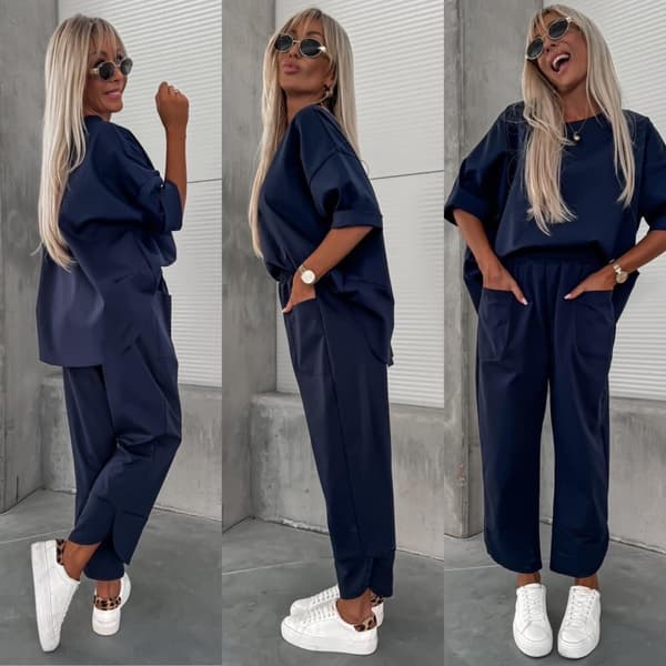 Oversize set med byxor och blus - flera färger - one size 38-44