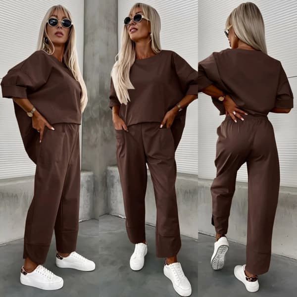 Oversize set med byxor och blus - flera färger - one size 38-44