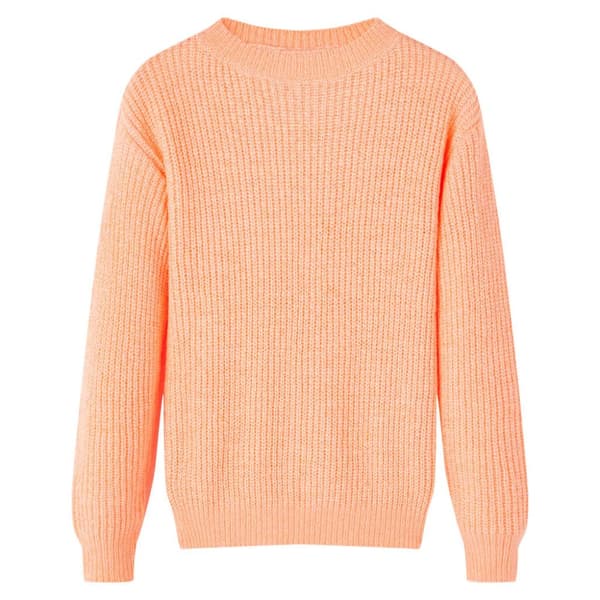Stickad tröja för barn ljusorange 128