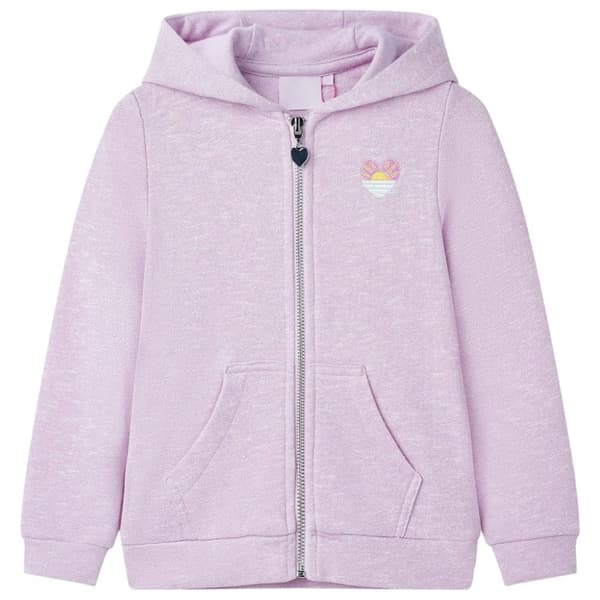 Barnhoodie med dragkedja lila mix 104