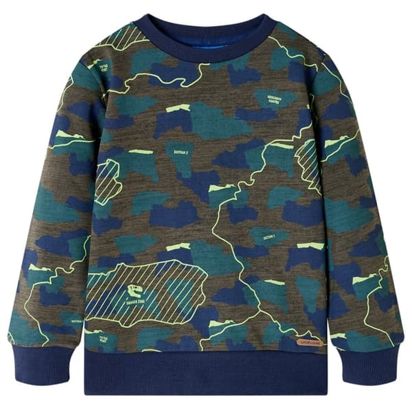 Tröja för barn mörk khaki melange 116