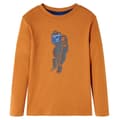 Miniatyrbild 1 av 2: T-shirt med långa ärmar för barn mörk ockra 116