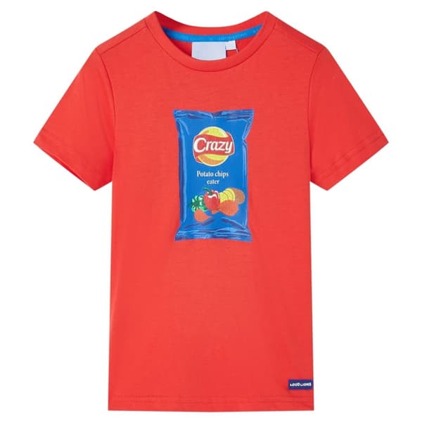 T-shirt med korta ärmar för barn röd 104