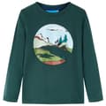Miniatyrbild 1 av 2: Kid's T-shirt med långa ärmar mörkgrön 92