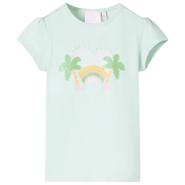 T-shirt för barn ljus mintgrön 140