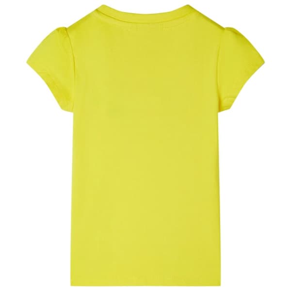 T-shirt med formade ärmar för barn ljus gul 140