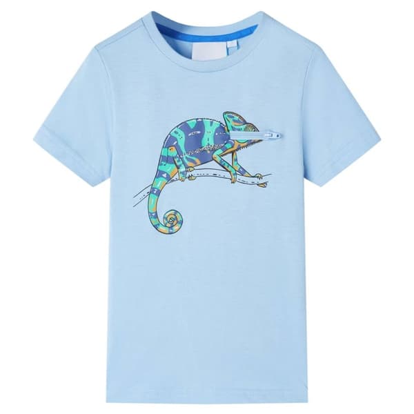 T-shirt med korta ärmar för barn ljusblå 128