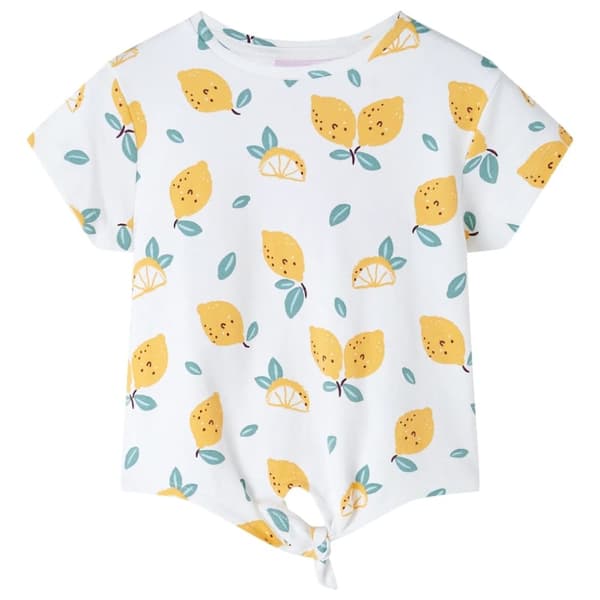 T-shirt för barn med knytband ecru 116