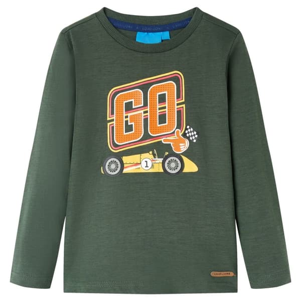 T-shirt med långa ärmar för barn mörkgrön 140