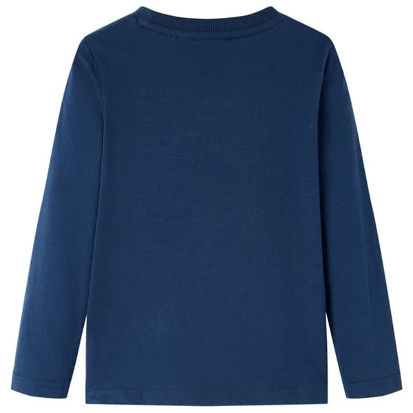 T-shirt med långa ärmar för barn marinblå 104