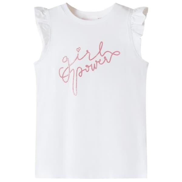 T-shirt med volangärmar för barn ecru 116