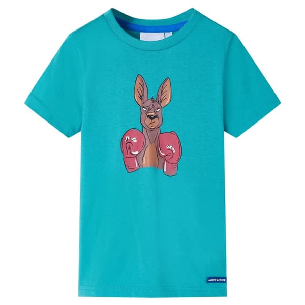 T-shirt med korta ärmar för barn mörk mintgrön 128