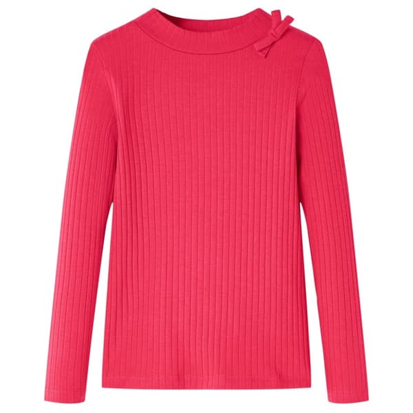 T-shirt med långa ärmar för barn stark rosa 92