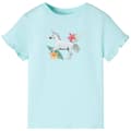 Miniatyrbild 1 av 2: T-shirt med korta ärmar för barn ljus aqua 140