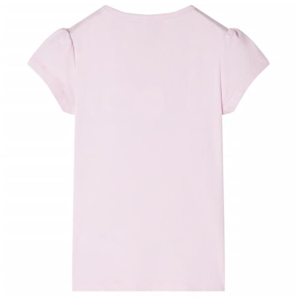 T-shirt med formade ärmar för barn mjuk rosa 104
