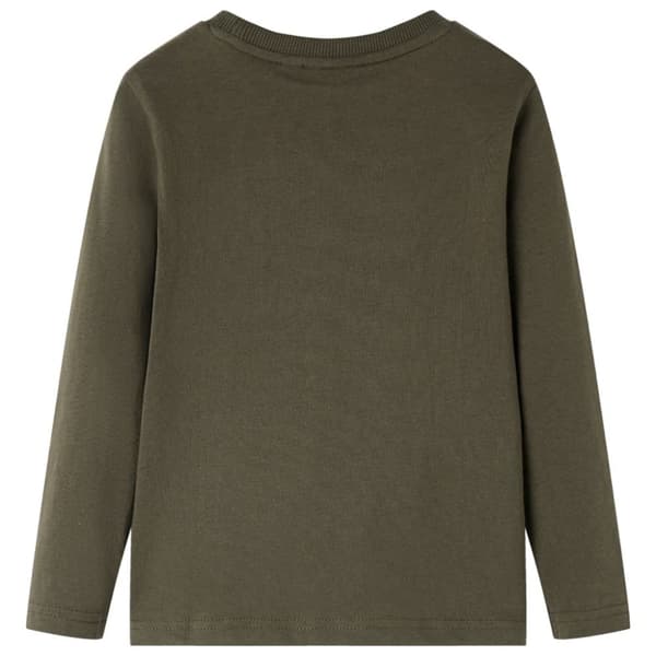 T-shirt med långa ärmar för barn khaki 116