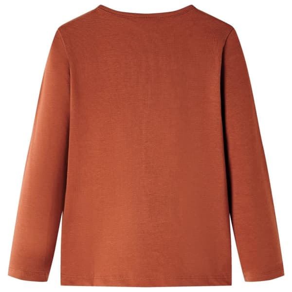 T-shirt med långa ärmar för barn konjaksbrun 92