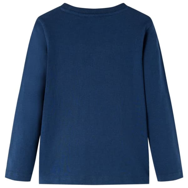 T-shirt med långa ärmar för barn marinblå 116