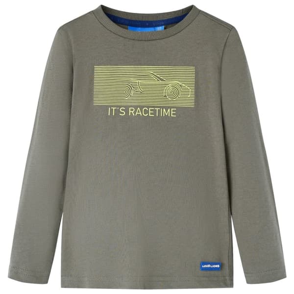 T-shirt med långa ärmar för barn khaki 104