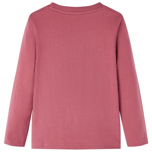 T-shirt med långa ärmar för barn mörkröd 140