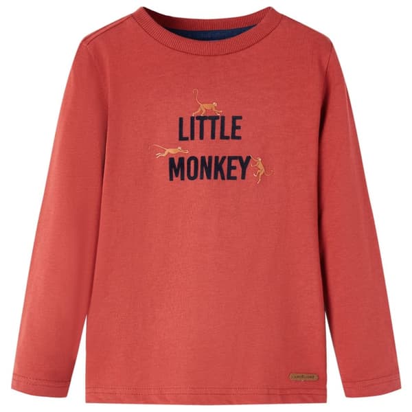 T-shirt med långa ärmar för barn ljusröd 140