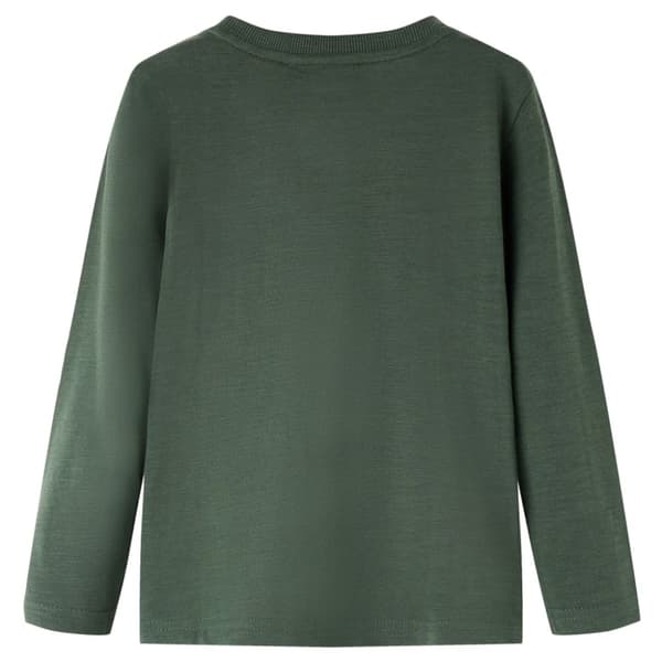 T-shirt med långa ärmar för barn mörkgrön 116