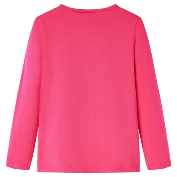 T-shirt med långa ärmar för barn stark rosa 140