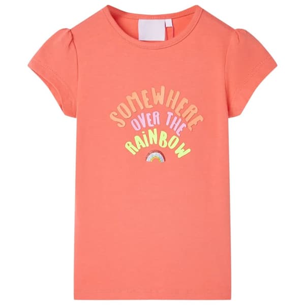 T-shirt för barn korallröd 140