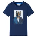 Miniatyrbild 1 av 2: T-shirt med korta ärmar för barn mörkblå 116