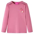 Miniatyrbild 1 av 2: T-shirt med långa ärmar för barn hallonrosa 128