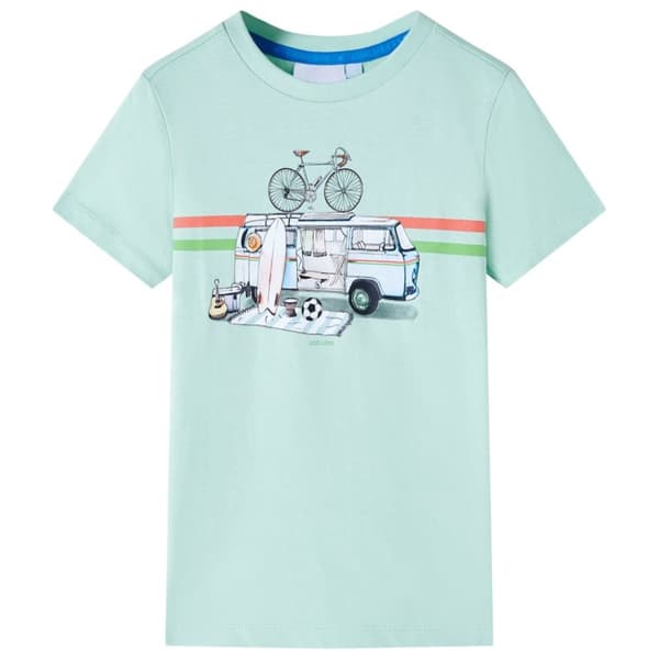 T-shirt för barn ljus mintgrön 92