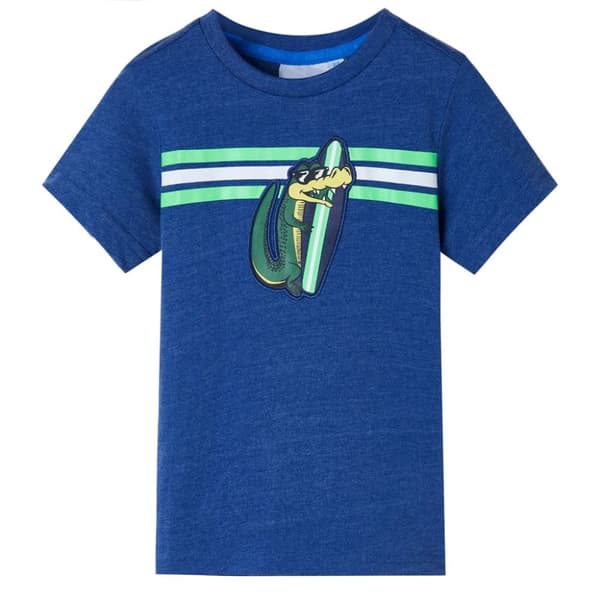 T-shirt för barn mörkblå melerad 116