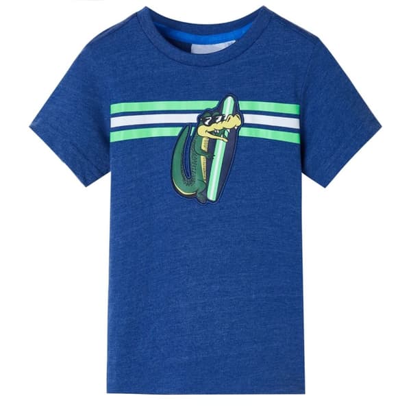 T-shirt för barn mörkblå melerad 92
