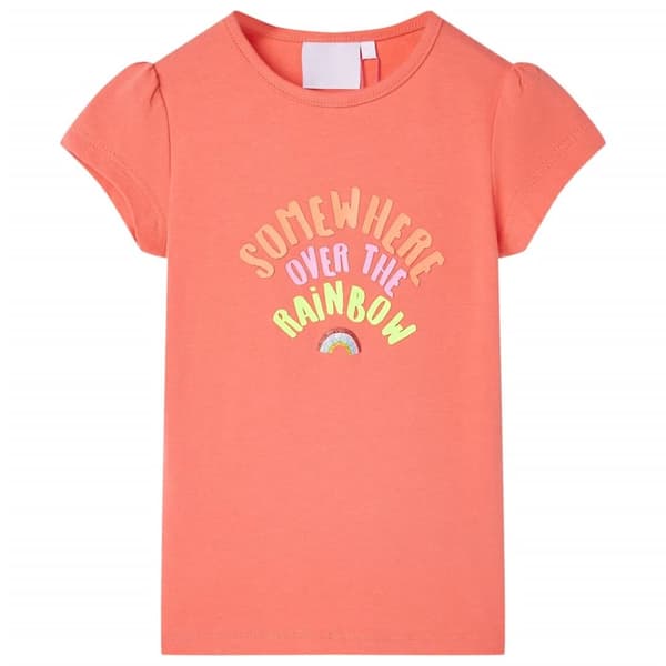 T-shirt för barn korallröd 128