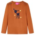 Miniatyrbild 1 av 2: T-shirt med långa ärmar för barn konjaksbrun 116