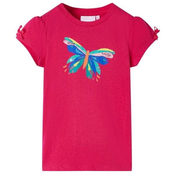 T-shirt för barn stark rosa 128
