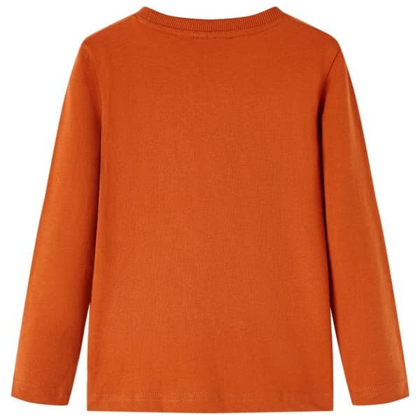 T-shirt med långa ärmar för barn ljusorange 116