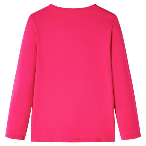 T-shirt med långa ärmar för barn stark rosa 104