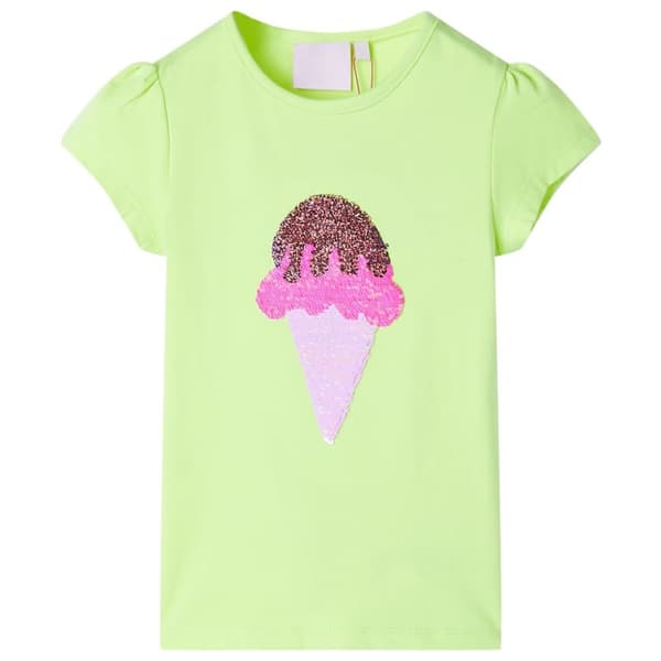 T-shirt för barn neongul 128