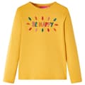 Miniatyrbild 1 av 2: T-shirt med långa ärmar för barn mörk ockra 140
